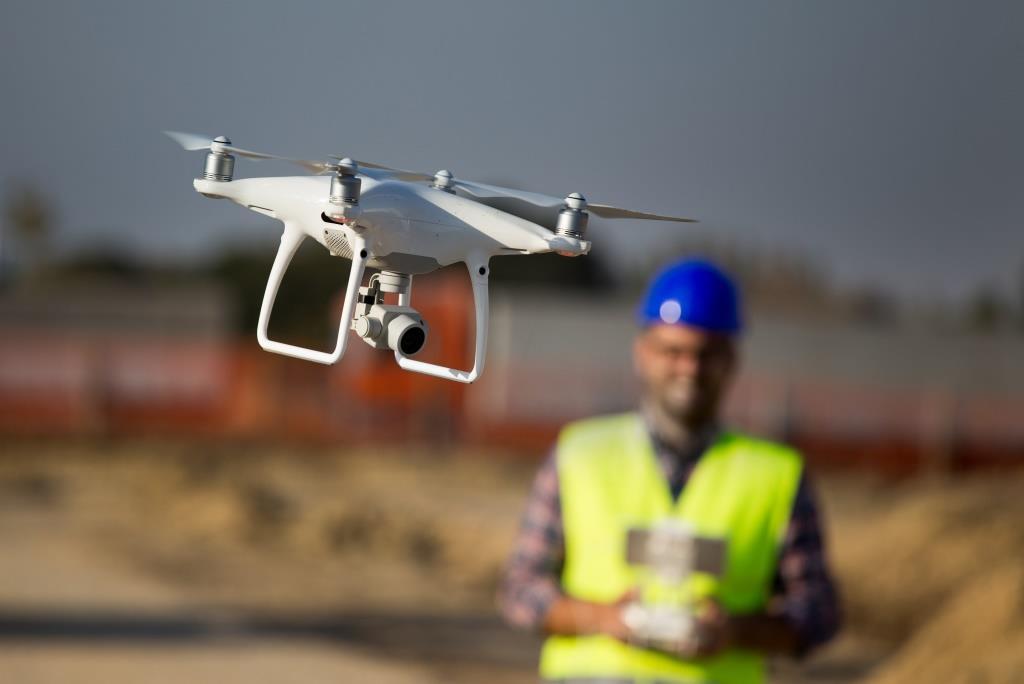 Drone at construction