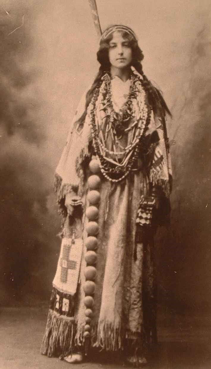 Lily Schiele in native garb