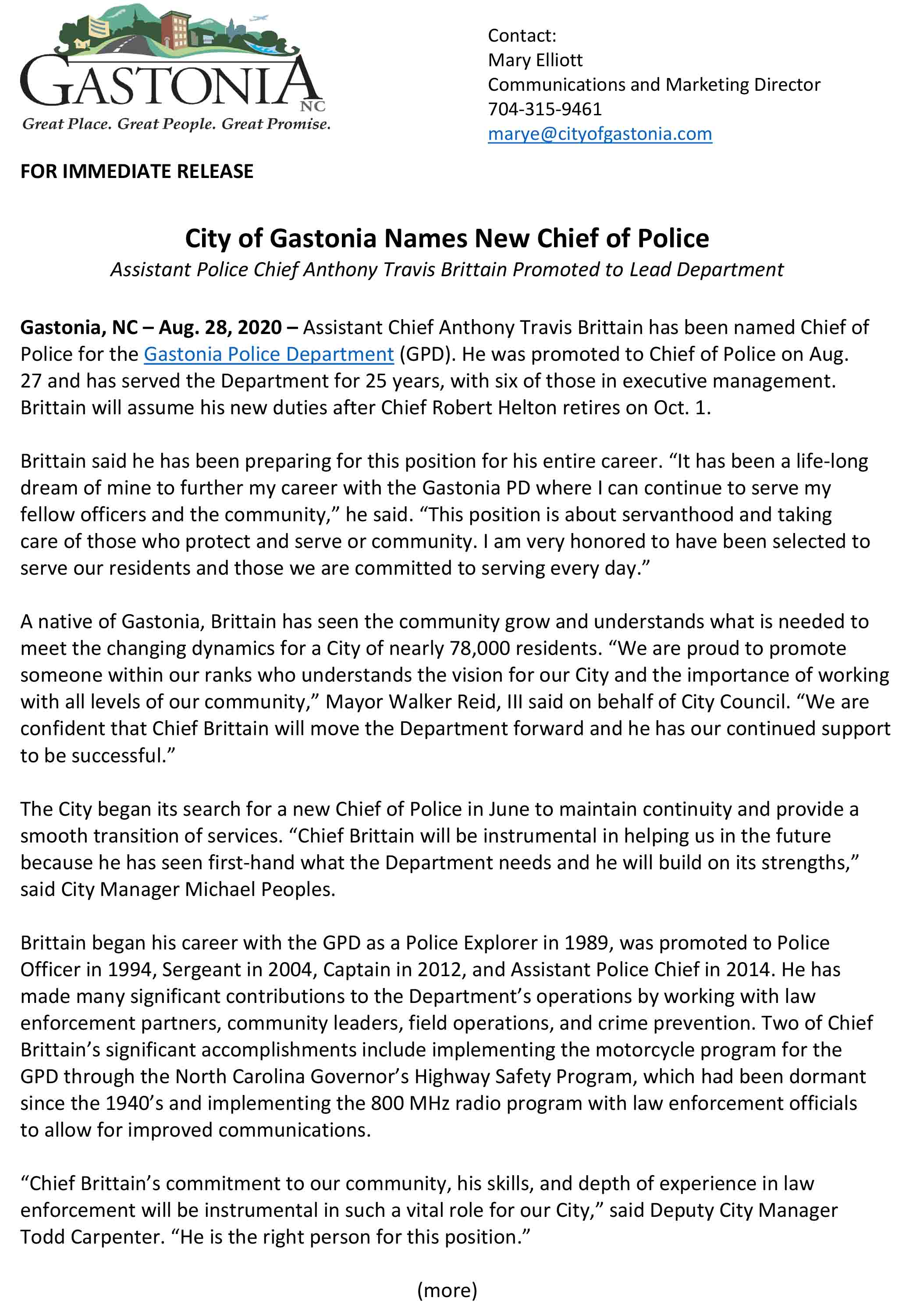 NR 2020 08 28 New Police Chief 1